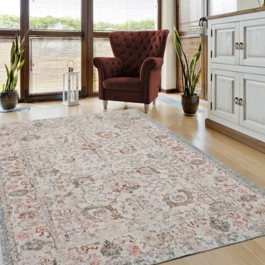Kirkland's Home Caramel Botanical Indoor/Outdoor Area Rug, 7X9- Outdoor Rugs