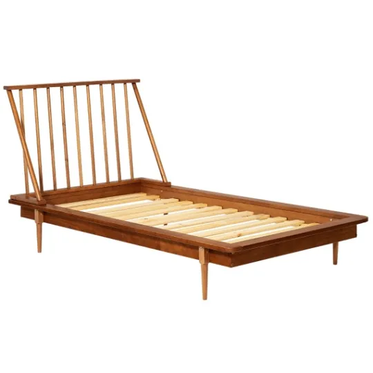 Kirkland's Home Caramel Mid-Century Modern Twin Bed Frame- Beds & Headboards