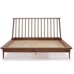Kirkland's Home Caramel Mid-Century Modern Queen Bed Frame- Beds & Headboards