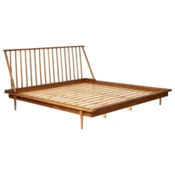 Kirkland's Home Caramel Mid-Century Modern Platform King Bed Frame- Beds & Headboards