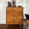 Kirkland's Home Caramel Mid-Century Modern 3-Drawer Wood Chest- Dressers & Chests