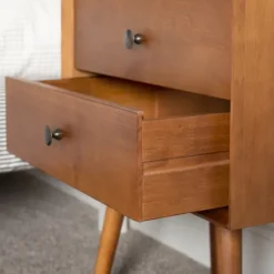 Kirkland's Home Caramel Mid-Century Nightstand- Nightstands