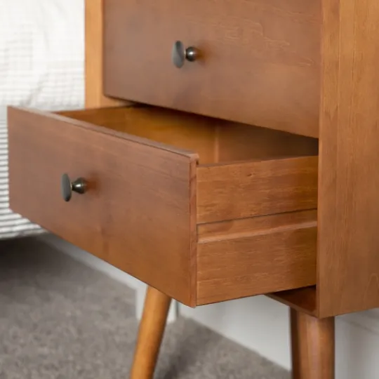 Kirkland's Home Caramel Mid-Century Nightstand- Nightstands