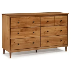 Kirkland's Home Caramel Solid Wood 6-Drawer Dresser- Dressers & Chests