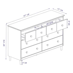 Kirkland's Home Caramel Solid Wood 6-Drawer Dresser- Dressers & Chests