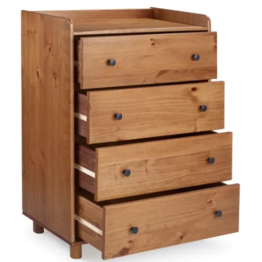 Kirkland's Home Caramel Wooden 4-Drawer Dresser- Dressers & Chests