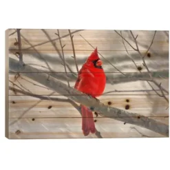 Kirkland's Home Cardinal Branch Wood Art Print- Wall Plaques