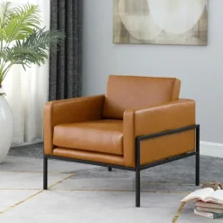 Kirkland's Home Carmel Vegan Leather Club Accent Chair- Accent Chairs