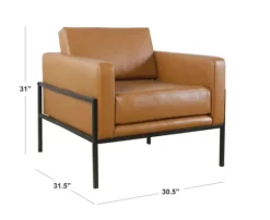 Kirkland's Home Carmel Vegan Leather Club Accent Chair- Accent Chairs