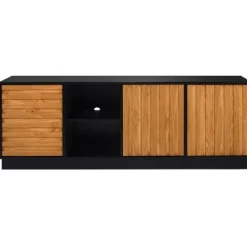 Kirkland's Home Carmel Wood Grooved Doors Tv Stand- Tv Stands & Media Consoles