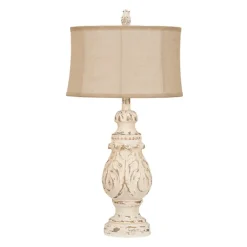 Kirkland's Home Caroline Distressed Cream Table Lamp- Table Lamps