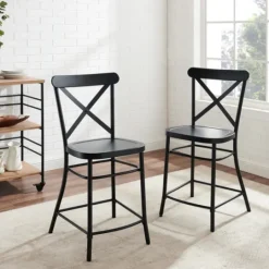Kirkland's Home Caroline X-Back Counter Stools, Set Of 2- Bar Stools & Counter Height Stools