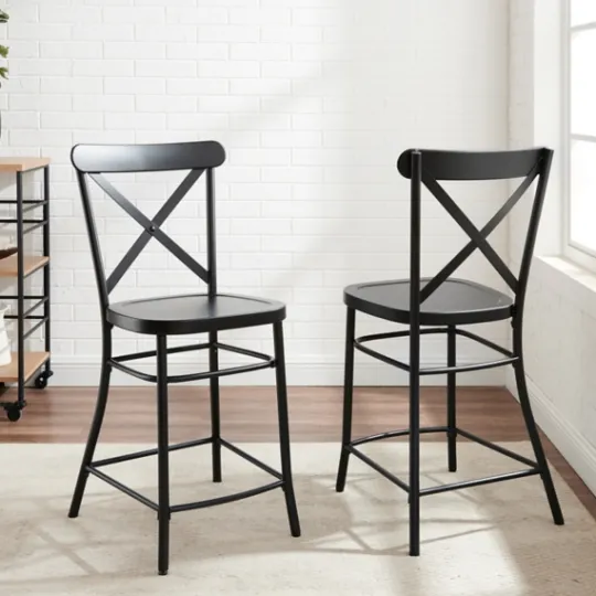 Kirkland's Home Caroline X-Back Counter Stools, Set Of 2- Bar Stools & Counter Height Stools
