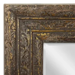 Kirkland's Home Carved Ansanthus Floral Wood Frame Mirror- Decorative Mirrors