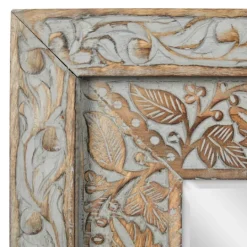 Kirkland's Home Carved Floral Mango Wood Mirror- Decorative Mirrors