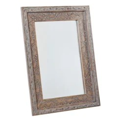 Kirkland's Home Carved Floral Mango Wood Mirror- Decorative Mirrors