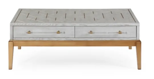 Kirkland's Home Carved Graphite And Gold 2-Drawer Coffee Table- Coffee Tables