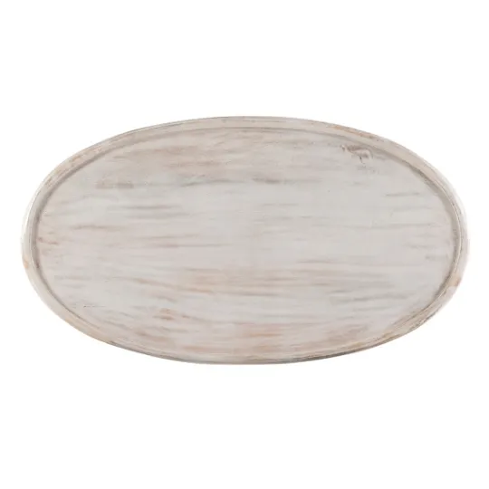 Kirkland's Home Carved Lattice Wood Oval Coffee Table- Coffee Tables