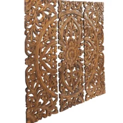 Kirkland's Home Carved Mahogany 3-Pc. Triptych Wall Panels- Wall Plaques