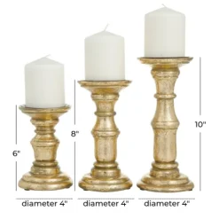 Kirkland's Home Carved Mango Wood Candle Holders, Set Of 3- Candle Holders