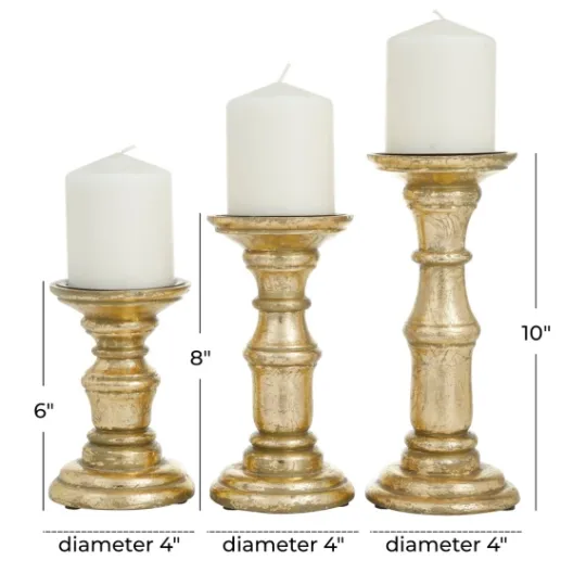 Kirkland's Home Carved Mango Wood Candle Holders, Set Of 3- Candle Holders