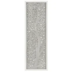 Kirkland's Home Carved Wood Laurel Branches Panel Wall Plaque- Wall Plaques
