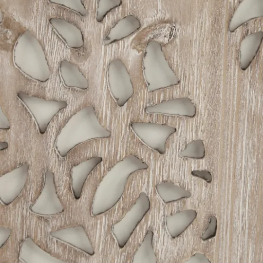 Kirkland's Home Carved Wood Laurel Branches Panel Wall Plaque- Wall Plaques