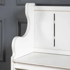 Kirkland's Home Carved Wood Pew Bench- Entryway Furniture