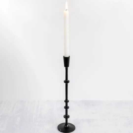 Kirkland's Home Cast Iron Notched Taper Candlestick, 15 In.- Candle Holders