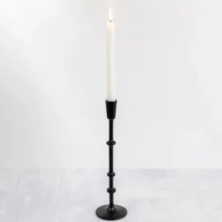 Kirkland's Home Cast Iron Notched Taper Candlestick, 13 In.- Candle Holders