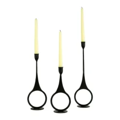 Kirkland's Home Cast Iron Ring 3-Pc. Taper Candle Holders- Candle Holders