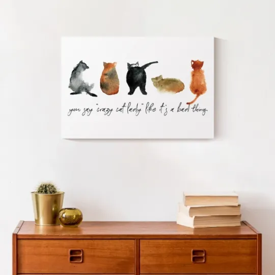 Kirkland's Home Cat Lady Canvas Art Print, 18X12 In.- Wall Quotes & Signs