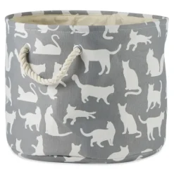 Kirkland's Home Cats Meow Round Storage Bin, 15 In.- Baskets & Boxes