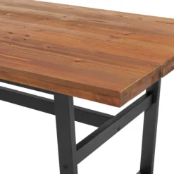 Kirkland's Home Cedar Wood And Metal Industrial 5-Pc. Dining Set- Dining Tables