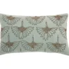 Kirkland's Home Celadon Beaded Floral Motif Lumbar Pillow- Pillows