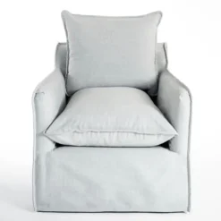 Kirkland's Home Celine Sky Swivel Down Armchair- Accent Chairs