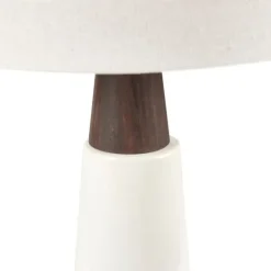 Kirkland's Home Ceramic And Wood Cone Table Lamp- Table Lamps