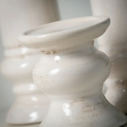 Kirkland's Home Ceramic Column Pillar Holders, Set Of 3- Candle Holders