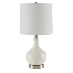 Kirkland's Home Ceramic Embossed Table Lamp- Table Lamps