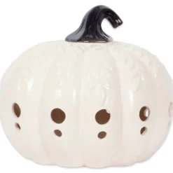Kirkland's Home Ceramic Leaf Pre-Lit Pumpkin Lantern- Lanterns