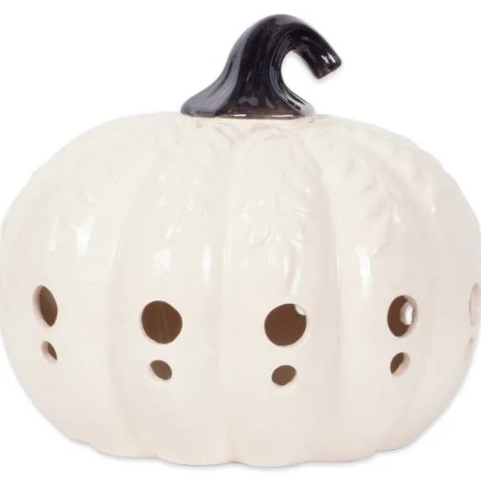 Kirkland's Home Ceramic Leaf Pre-Lit Pumpkin Lantern- Lanterns
