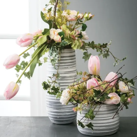 Kirkland's Home Ceramic Striped Vase- Vases