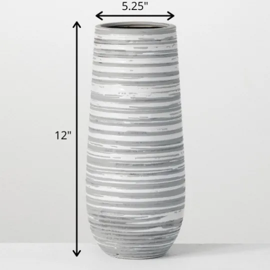 Kirkland's Home Ceramic Striped Vase- Vases