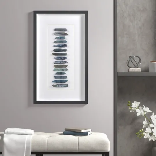 Kirkland's Home Cerulean Agate Martha Stewart Shadowbox Plaque- Framed Art