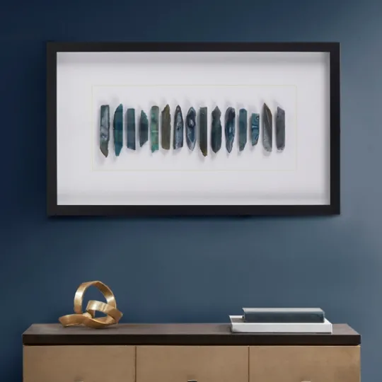 Kirkland's Home Cerulean Agate Martha Stewart Shadowbox Plaque- Framed Art