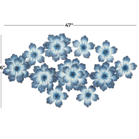 Kirkland's Home Cerulean Blossoms Ornate Wall Plaque- Wall Plaques
