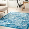 Kirkland's Home Cerulean Botanical Shells Outdoor Area Rug, 5X7- Outdoor Rugs