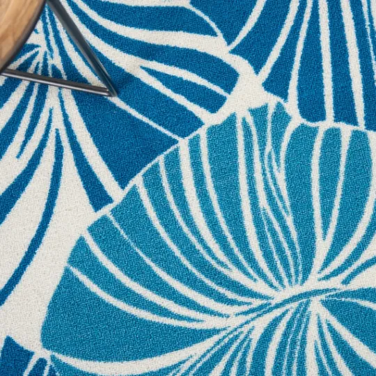 Kirkland's Home Cerulean Botanical Shells Outdoor Area Rug, 5X7- Outdoor Rugs
