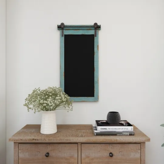 Kirkland's Home Cerulean Distressed Blackboard Wall Plaque- Memo & Chalkboards