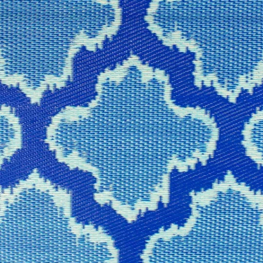 Kirkland's Home Cerulean Quatrefoil Outdoor Area Rug, 4X6- Outdoor Rugs